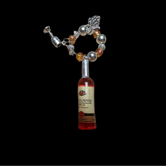 Wine Bottle & Grapes Wine Glass Charms-Set of 4 - Picture 5 of 9